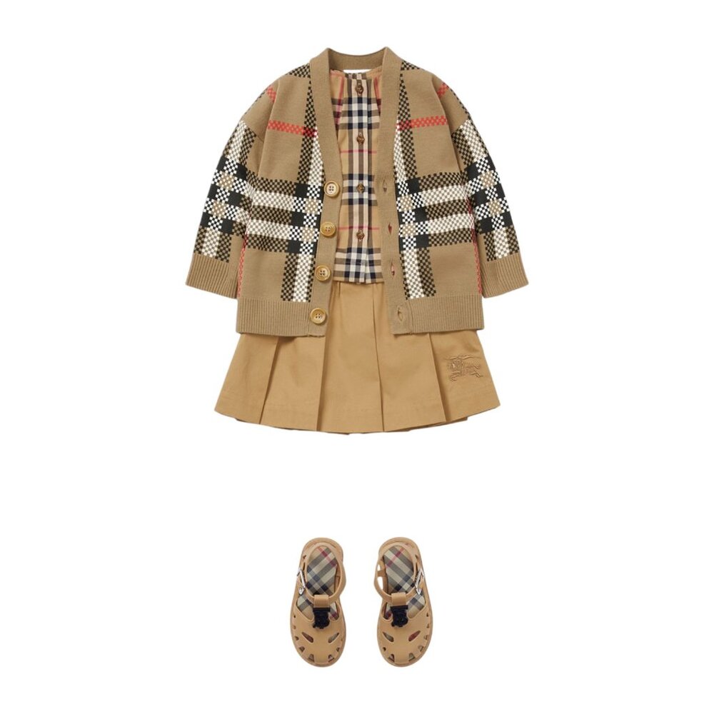 NWT Authentic  Burberry Kids Wool-Blend Check Cardigan - Picture 7 of 7